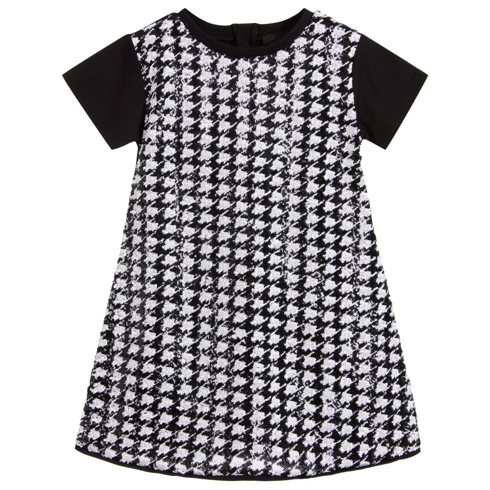 Fun & Fun - Черно-белое платье с пайетками | Childrensalon
