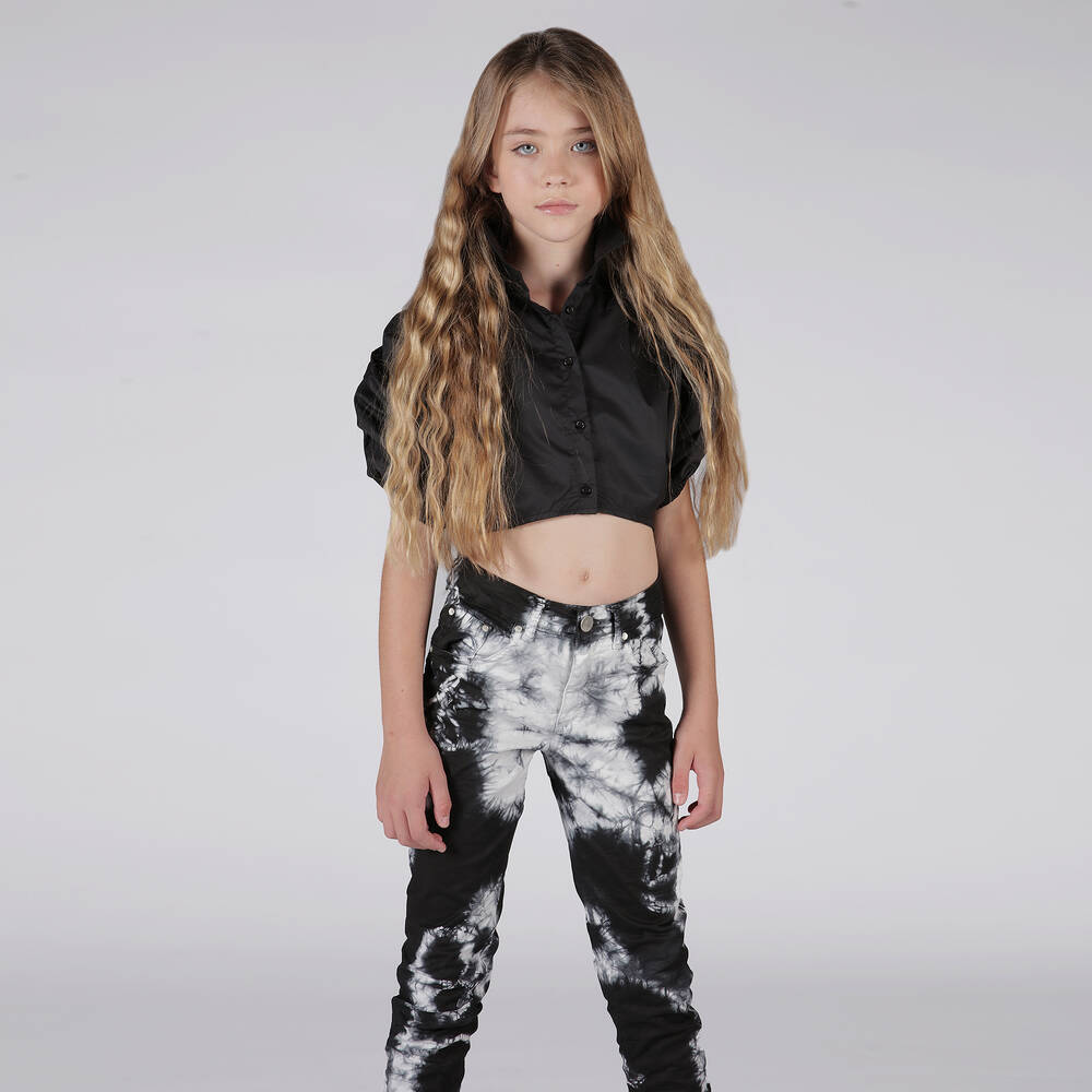 Fun & Fun-Black & White Tie-Dye Jeans | Childrensalon Outlet