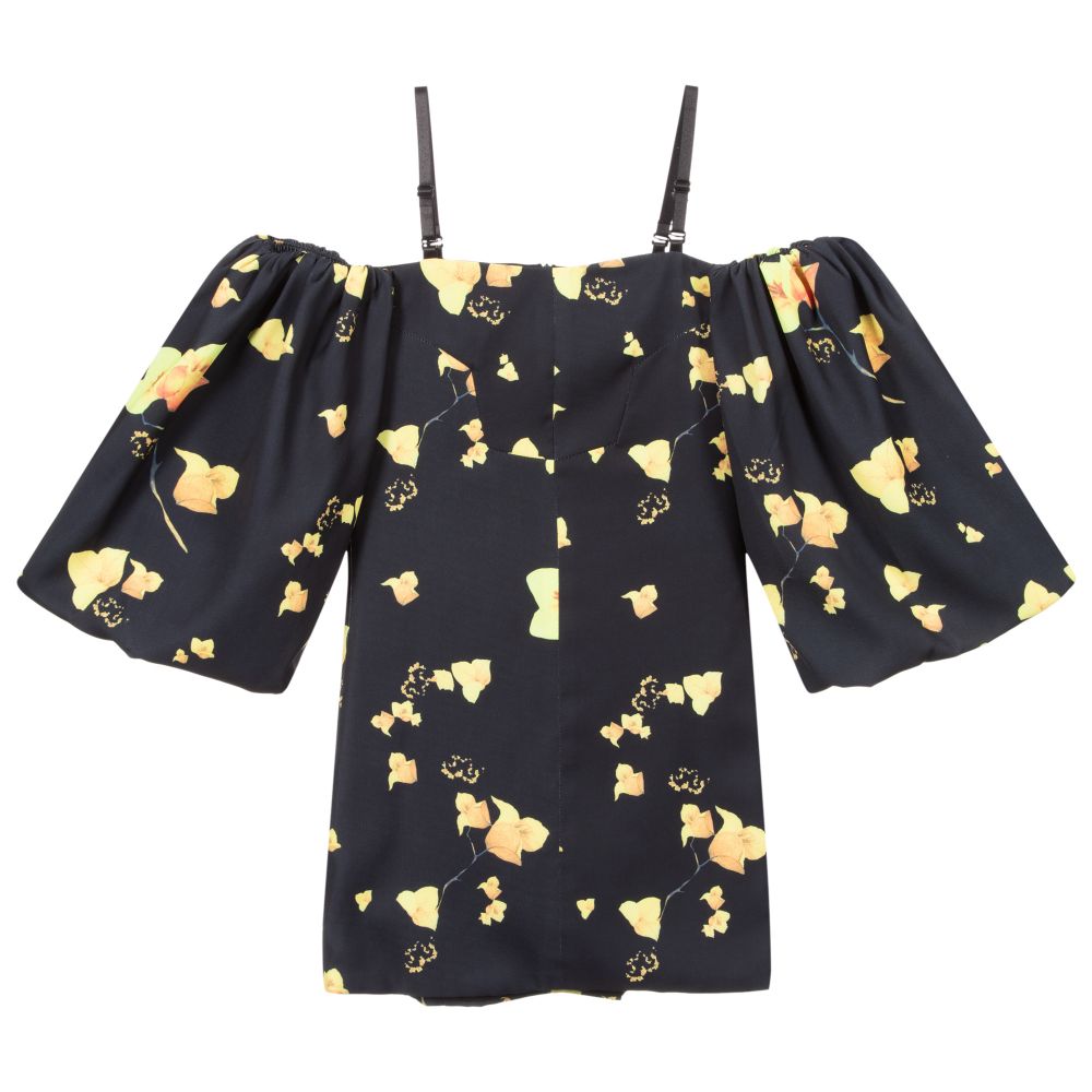 Fun & Fun-Black & Yellow Chiffon Dress  | Childrensalon Outlet