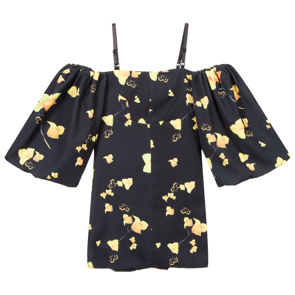 Fun & Fun - Black & Yellow Chiffon Dress  | Childrensalon