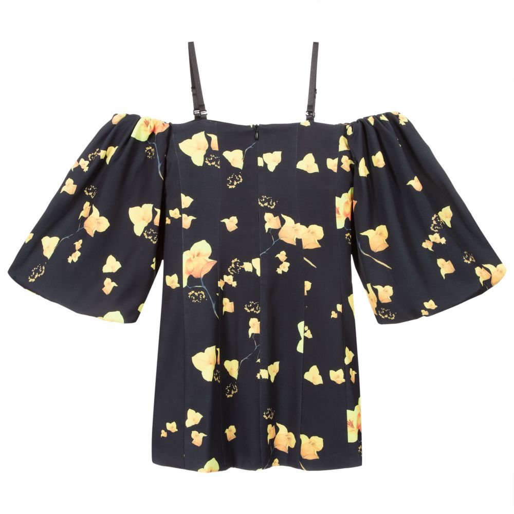 Fun & Fun-Black & Yellow Chiffon Dress  | Childrensalon Outlet