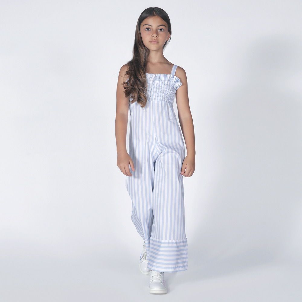 Striped cotton hot sale jumpsuit