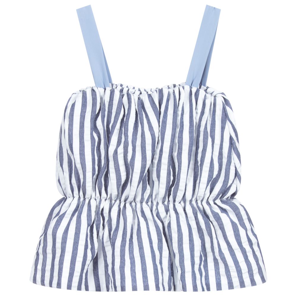 Fun & Fun-Blue & White Striped Top | Childrensalon Outlet