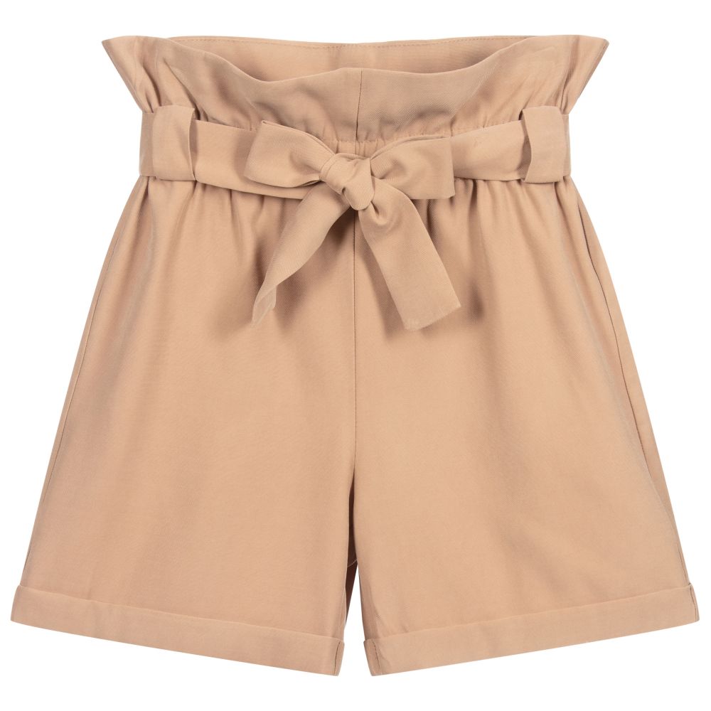 Fun & Fun - Camel Brown Paper Bag Shorts | Childrensalon
