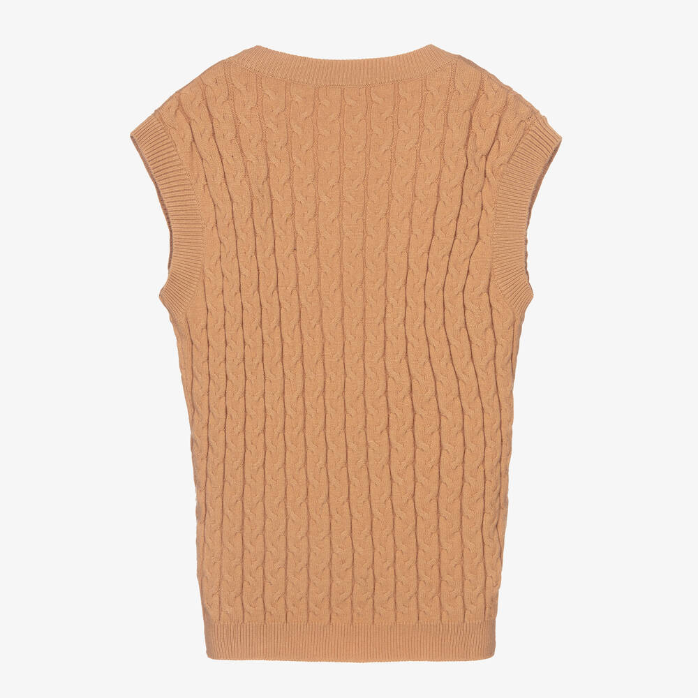 Fun & Fun Шик-Бежевая безрукавка крупной вязки | Childrensalon Outlet