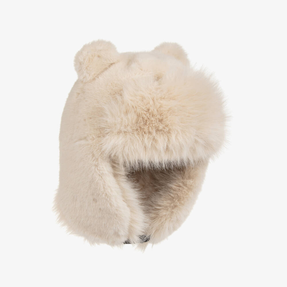Fun & Fun-Girls Beige Faux Fur Trapper Hat | Childrensalon Outlet