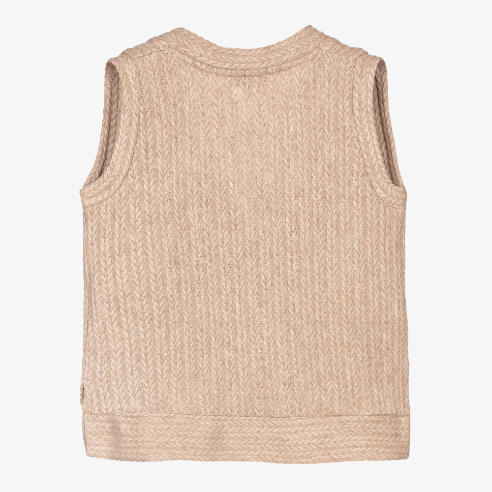 فن آند فن-بلوفر فيسكوز محبوك لون بيج للبنات | Childrensalon Outlet