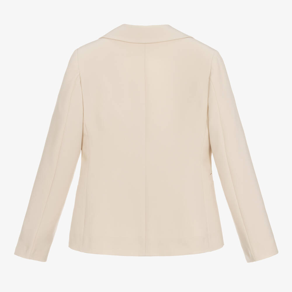 Fun & Fun-Girls Beige Twill Blazer | Childrensalon Outlet