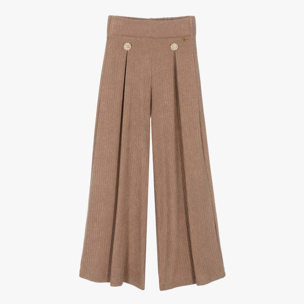 Fun & Fun - Pantalon large beige en viscose | Childrensalon