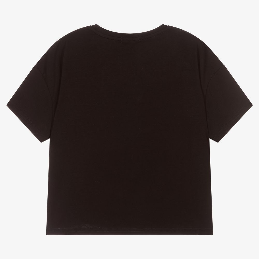 Fun & Fun-Girls Black Boxy T-Shirt | Childrensalon Outlet