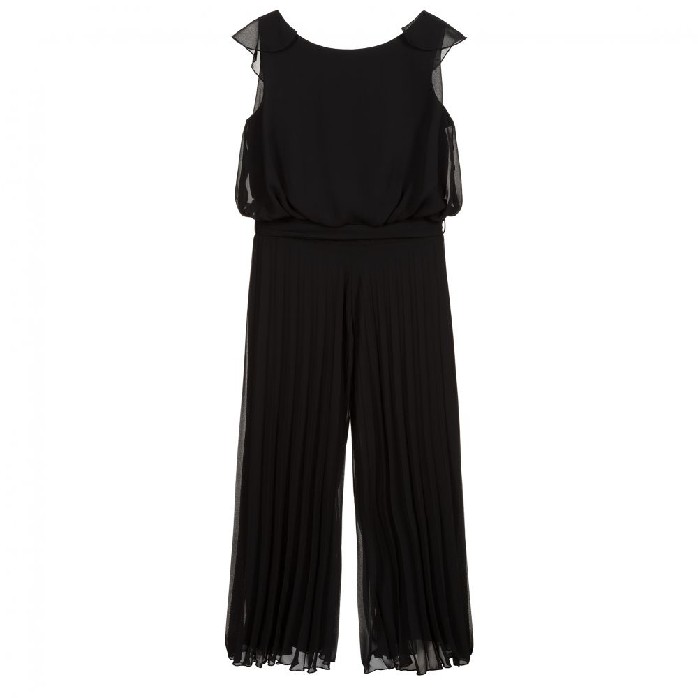 Fun & Fun Couture - Girls Black Chiffon Jumpsuit | Childrensalon