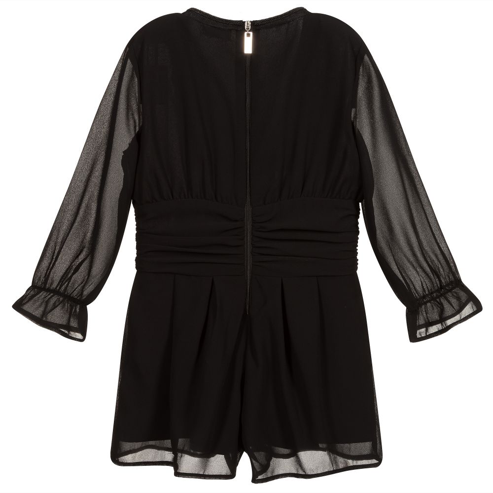Fun & Fun Couture-Girls Black Chiffon Playsuit | Childrensalon Outlet