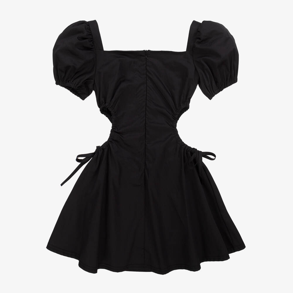 Fun & Fun-Girls Black Cotton Cut-Out Dress | Childrensalon Outlet