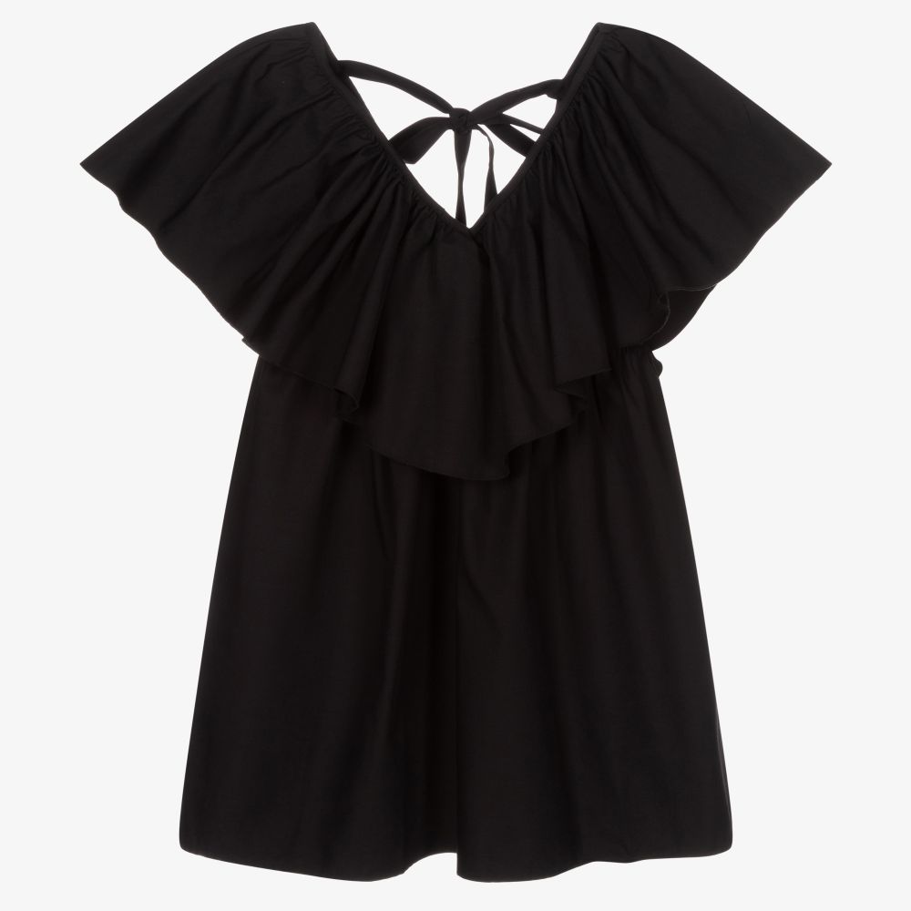 FUN FUN Girls Black Cotton Dress
