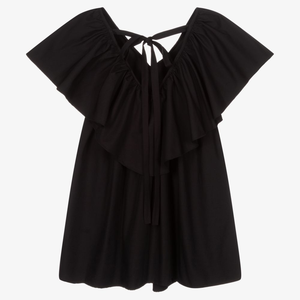 Fun & Fun-Girls Black Cotton Dress | Childrensalon Outlet