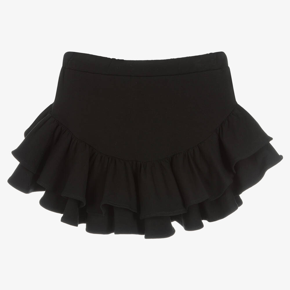 Fun & Fun Chic - Girls Black Cotton Jersey Skirt | Childrensalon