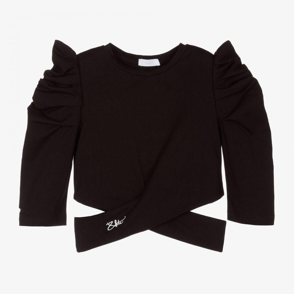 Fun & Fun - Haut noir jersey de coton Fille | Childrensalon