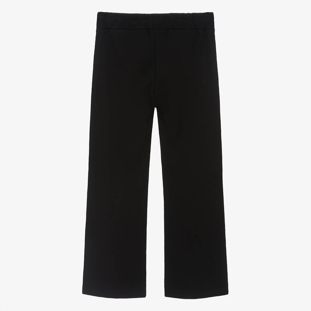 Fun & Fun-Girls Black Cotton Jersey Trousers  | Childrensalon Outlet