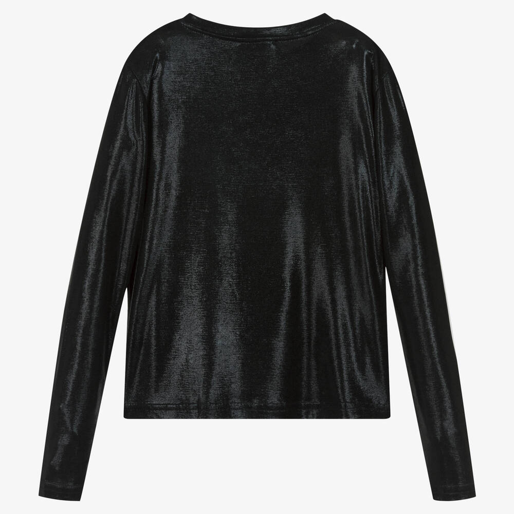 Fun & Fun-Girls Black Crew Neck Top | Childrensalon Outlet