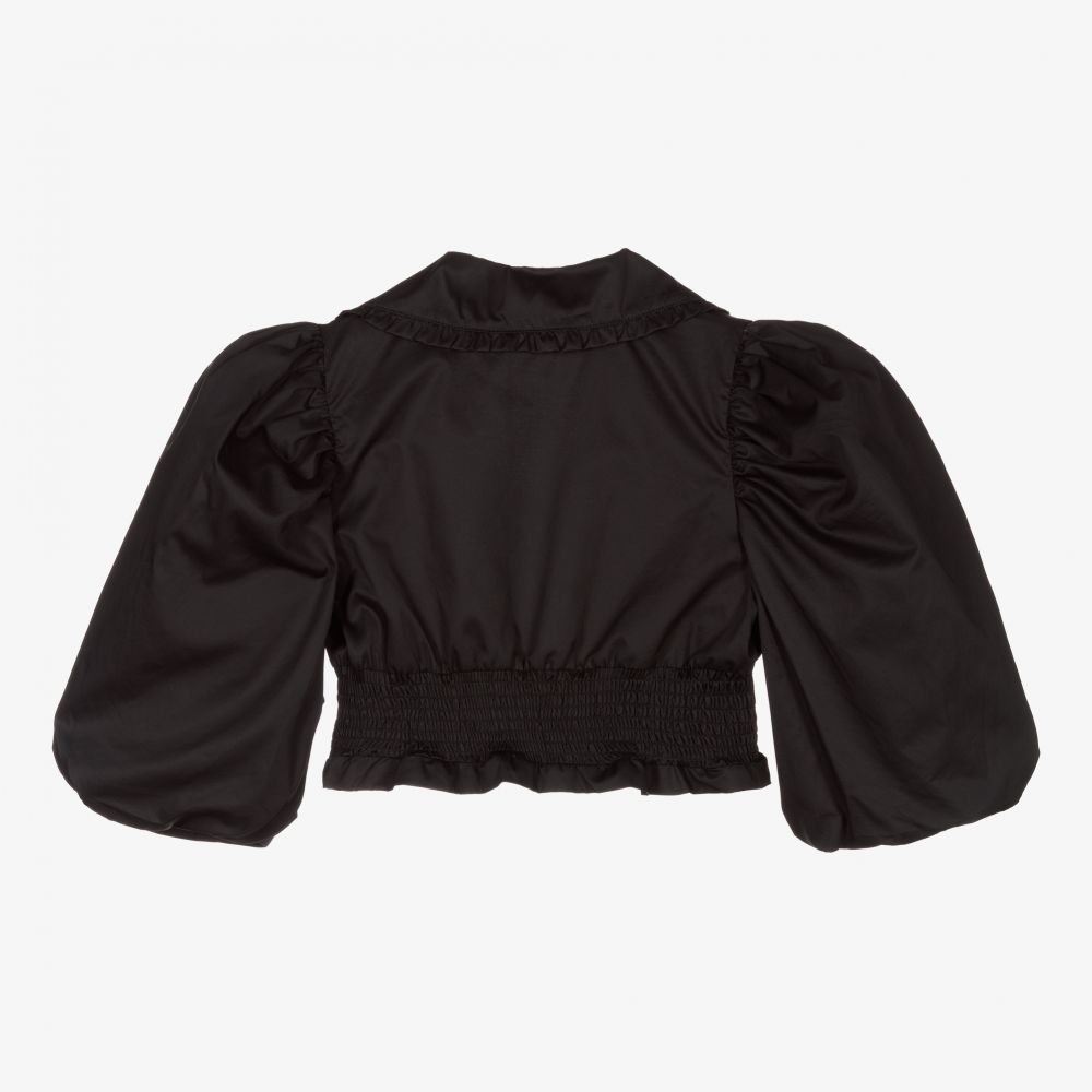 Fun & Fun-Черная укороченная блуза для девочек | Childrensalon Outlet