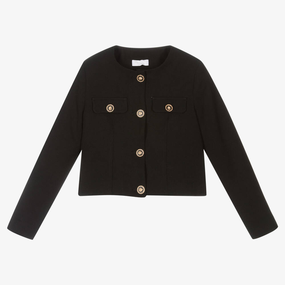 Fun & Fun - Girls Black Cropped Jacket | Childrensalon