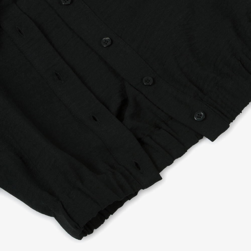 Fun & Fun-Girls Black Elastic Hem Top | Childrensalon Outlet