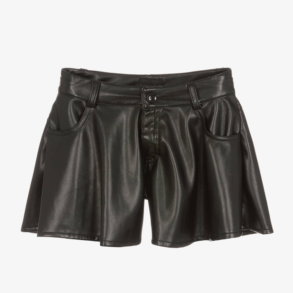 Fun & Fun - Schwarze Kunstleder-Shorts | Childrensalon