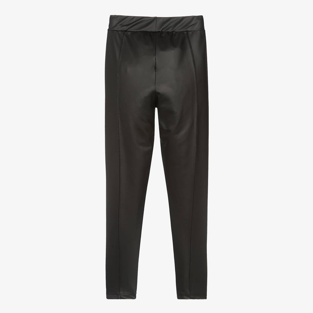 Fun Fun Legging noir en simili cuir fille