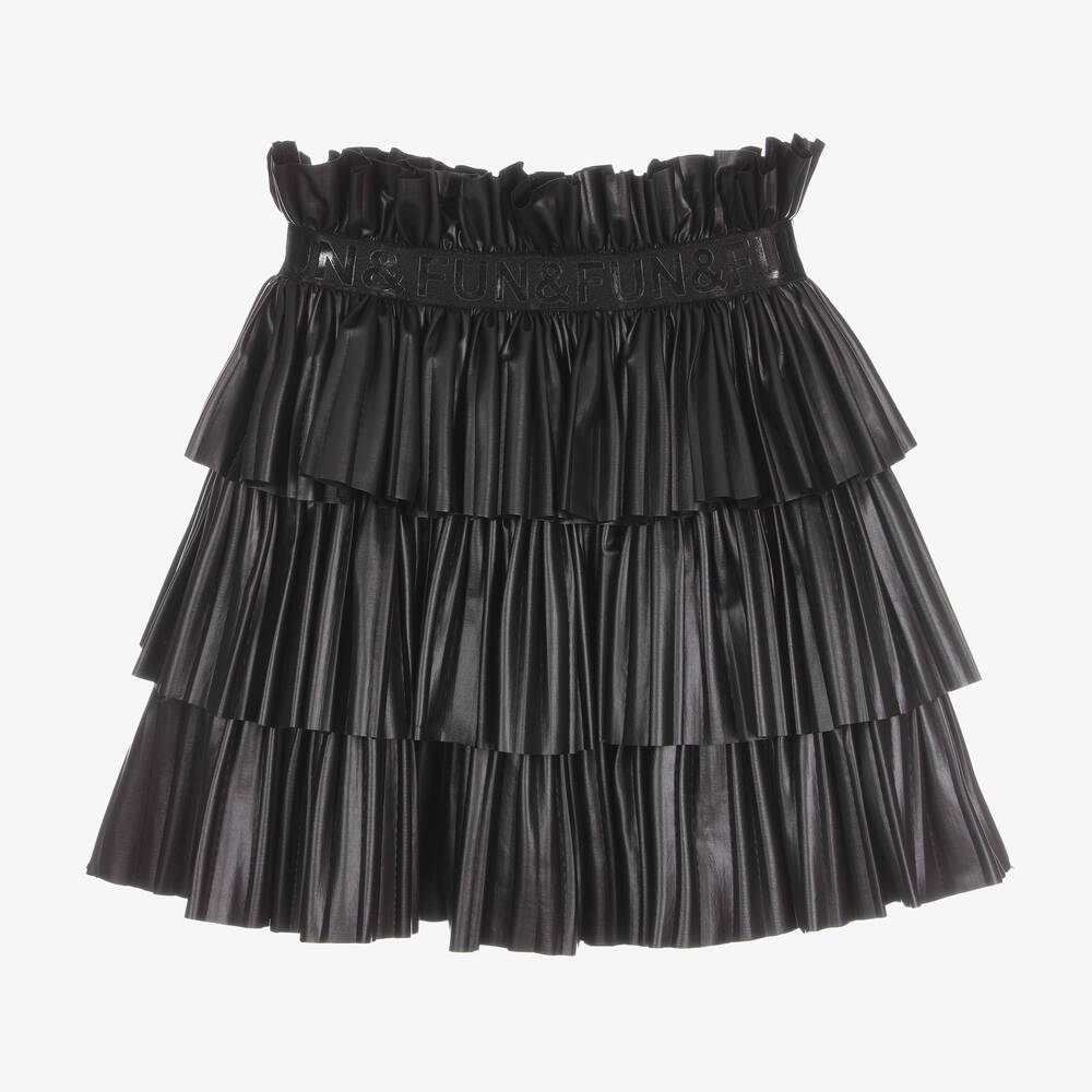 Fun & Fun-Черная юбка из искусственной кожи для девочек | Childrensalon Outlet