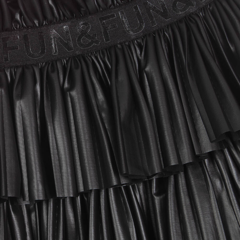 Fun Fun Girls Black Faux Leather Skirt