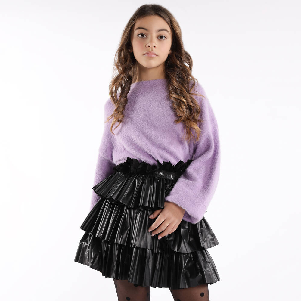 Fun Fun Girls Black Faux Leather Skirt