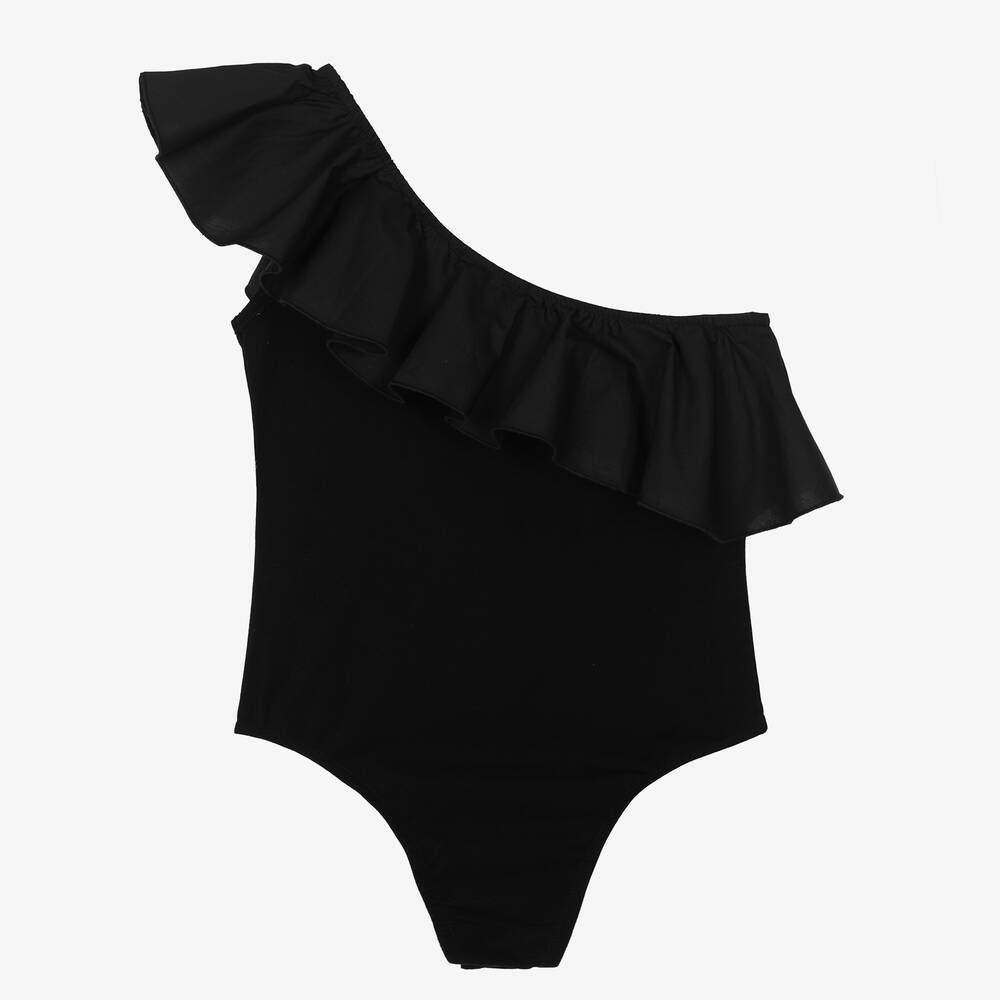 Fun & Fun-Черное боди с оборкой для девочек | Childrensalon Outlet