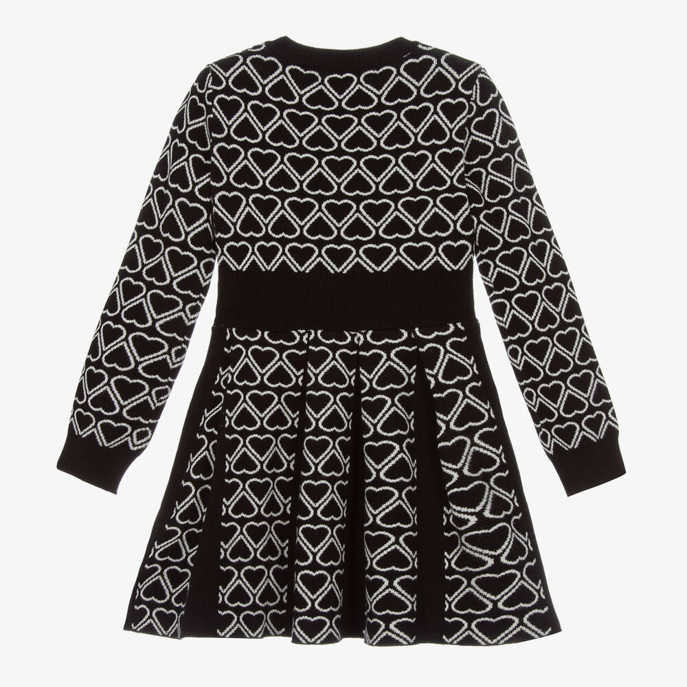 Fun & Fun-Girls Black Heart Knit Dress | Childrensalon Outlet