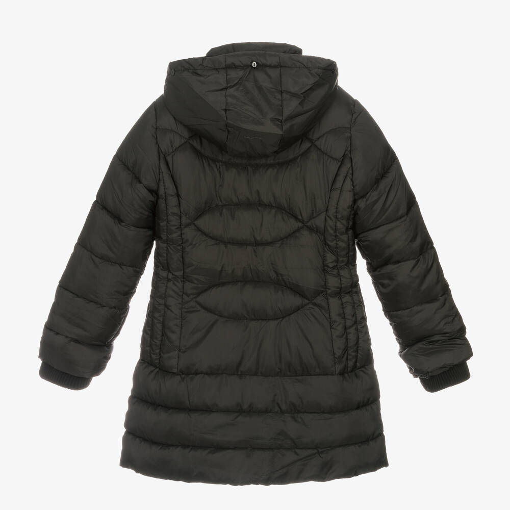 Fun & Fun-Girls Black Hooded Puffer Coat | Childrensalon Outlet