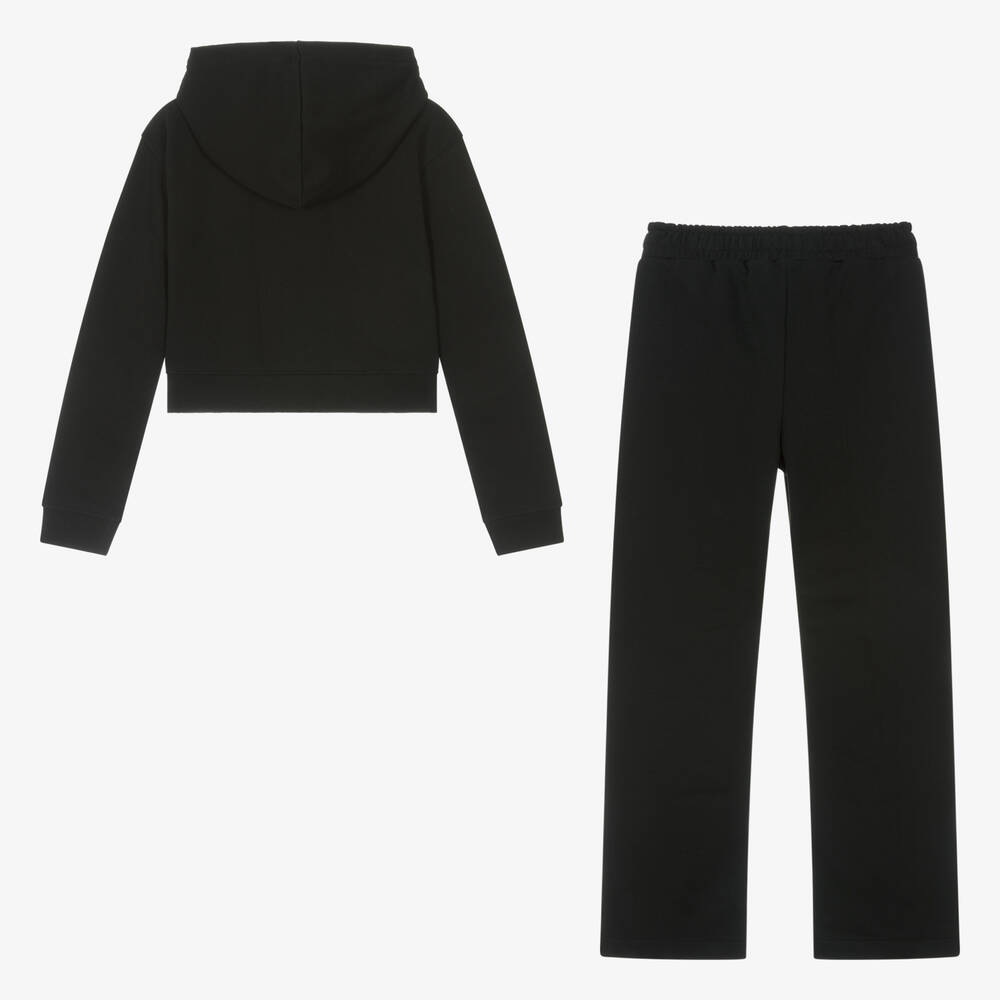 Fun Fun Girls Black Jersey Tracksuit Childrensalon Outlet
