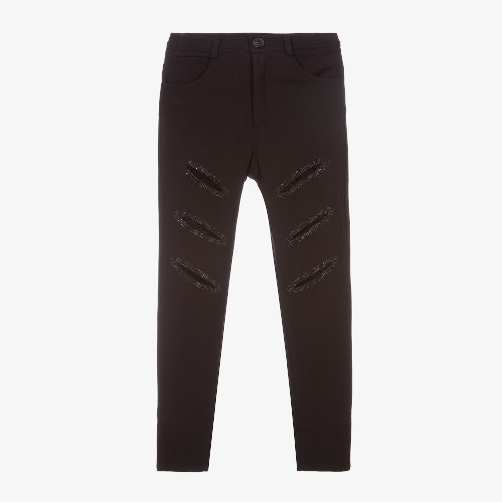Fun & Fun-Girls Black Jersey Trousers | Childrensalon Outlet