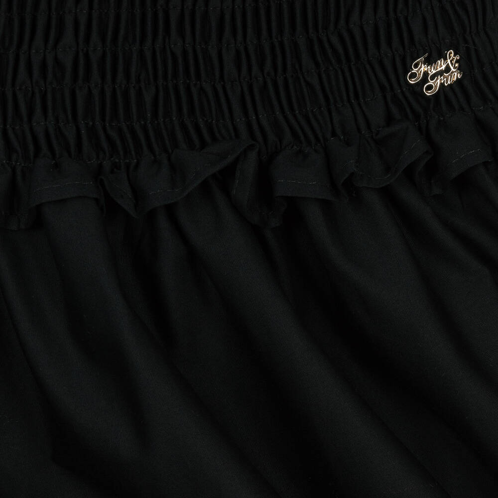 Fun & Fun-Черное платье с кружевными рюшами | Childrensalon Outlet