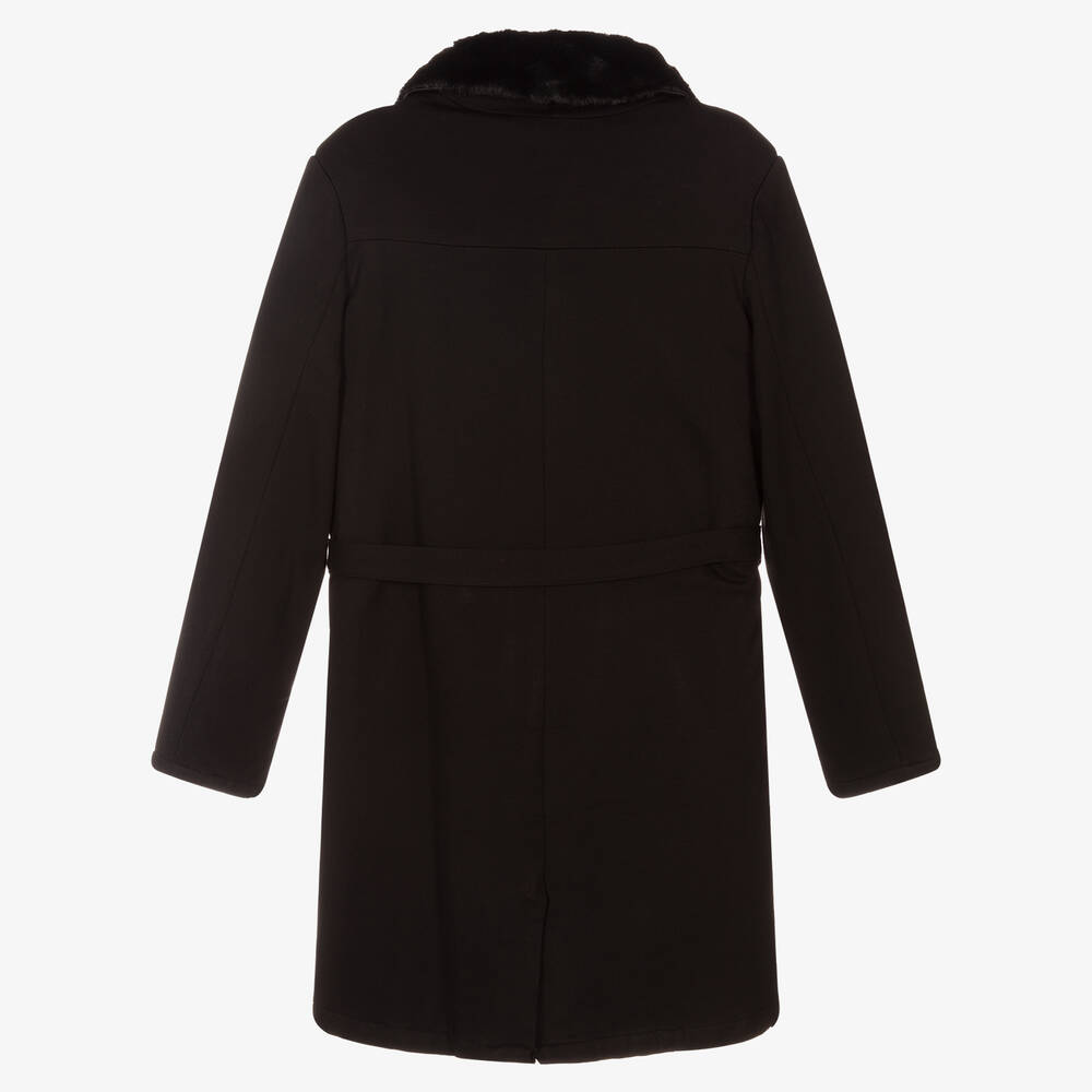 Fun & Fun-Girls Black Milano Jersey Coat | Childrensalon Outlet
