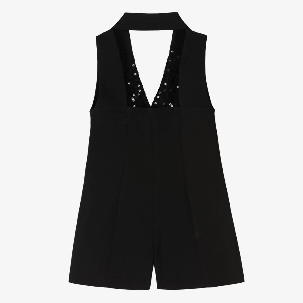 Fun & Fun-Girls Black Playsuit with Sequins & Lace | Childrensalon Outlet
