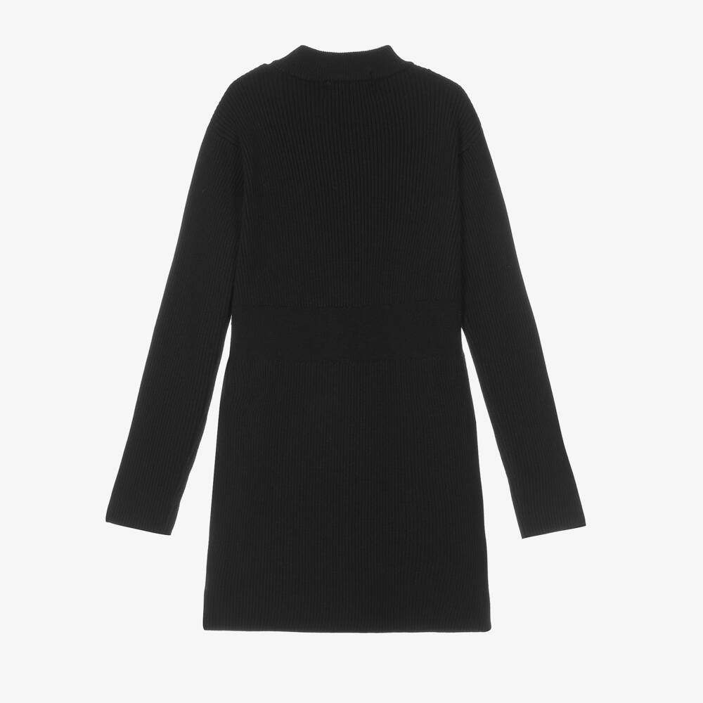 Fun & Fun-Girls Black Ribbed Knit Dress | Childrensalon Outlet