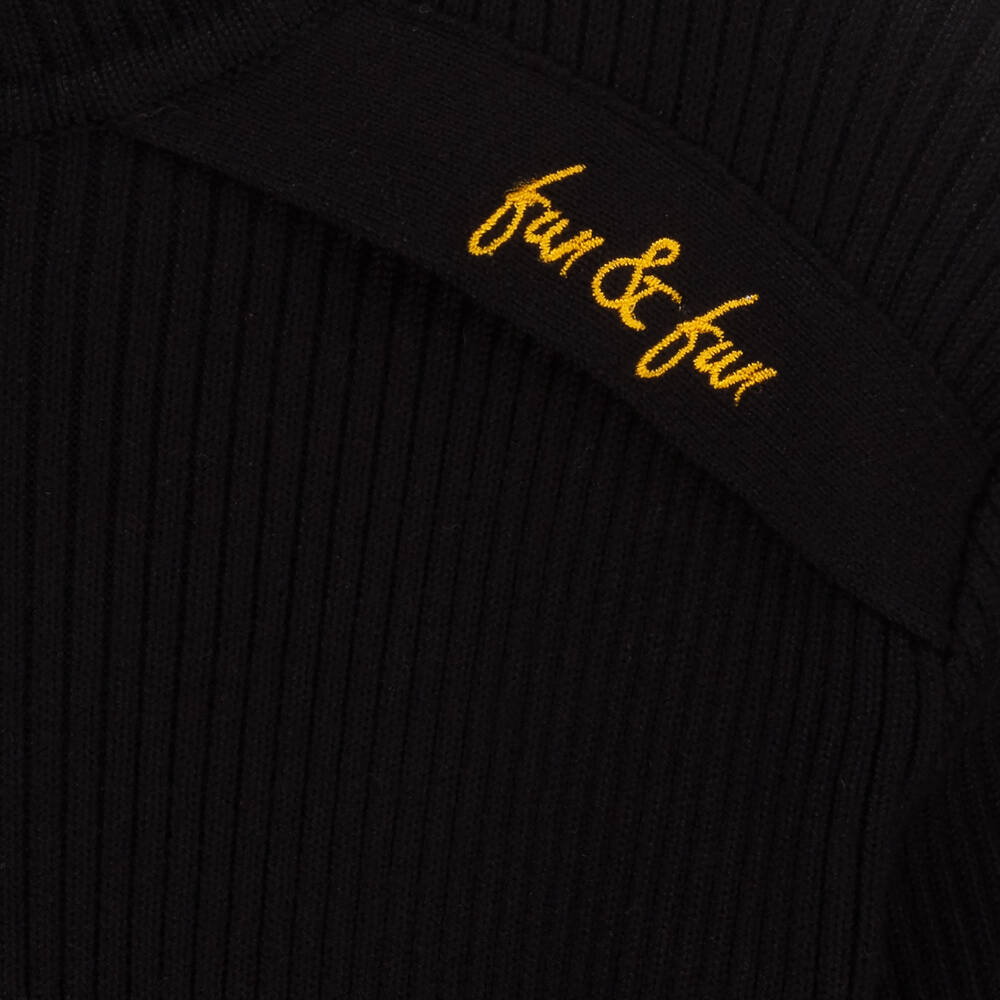 Fun & Fun-Girls Black Roll Neck Sweater | Childrensalon Outlet