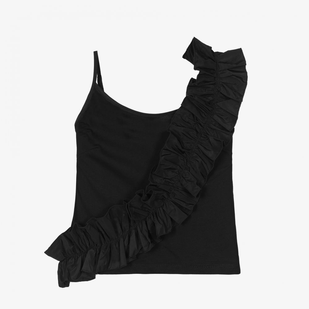 Fun & Fun - Girls Black Ruffled Blouse | Childrensalon