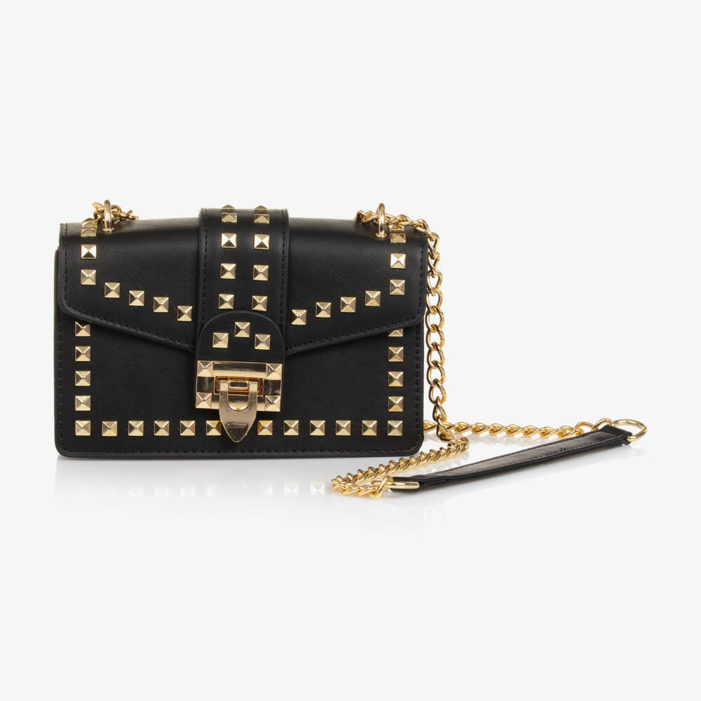 Fun & Fun-Girls Black Studded Shoulder Bag | Childrensalon Outlet