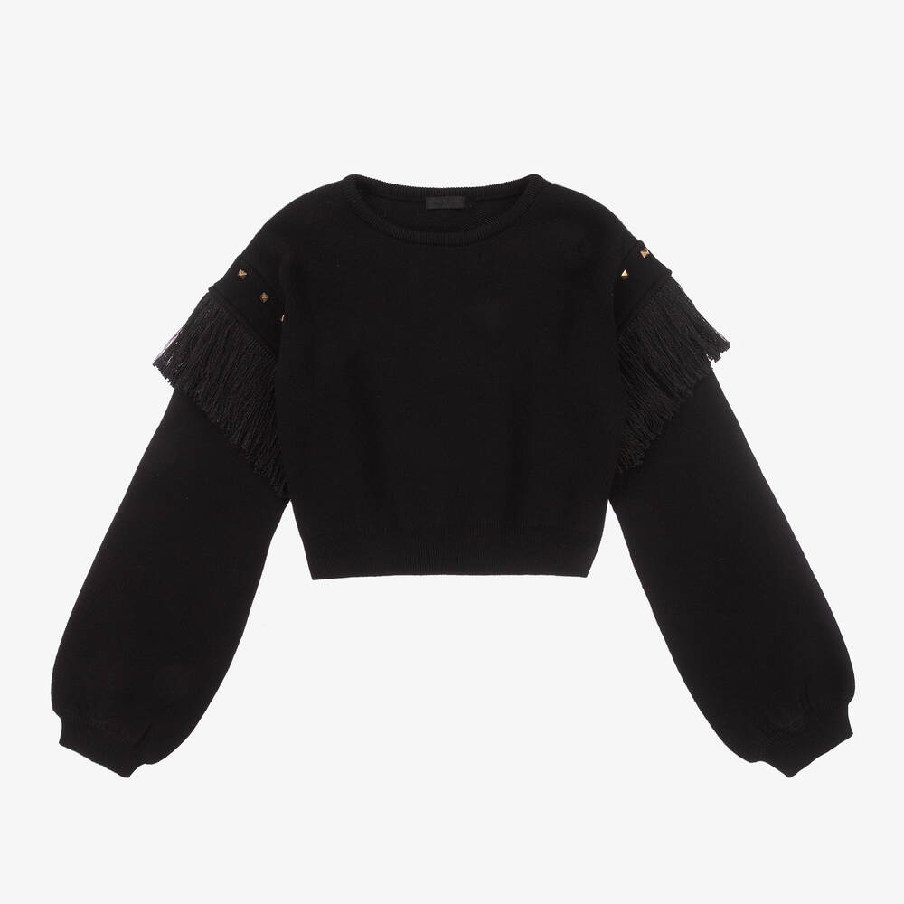 Fun Fun Pull noir cloute fille Childrensalon Outlet