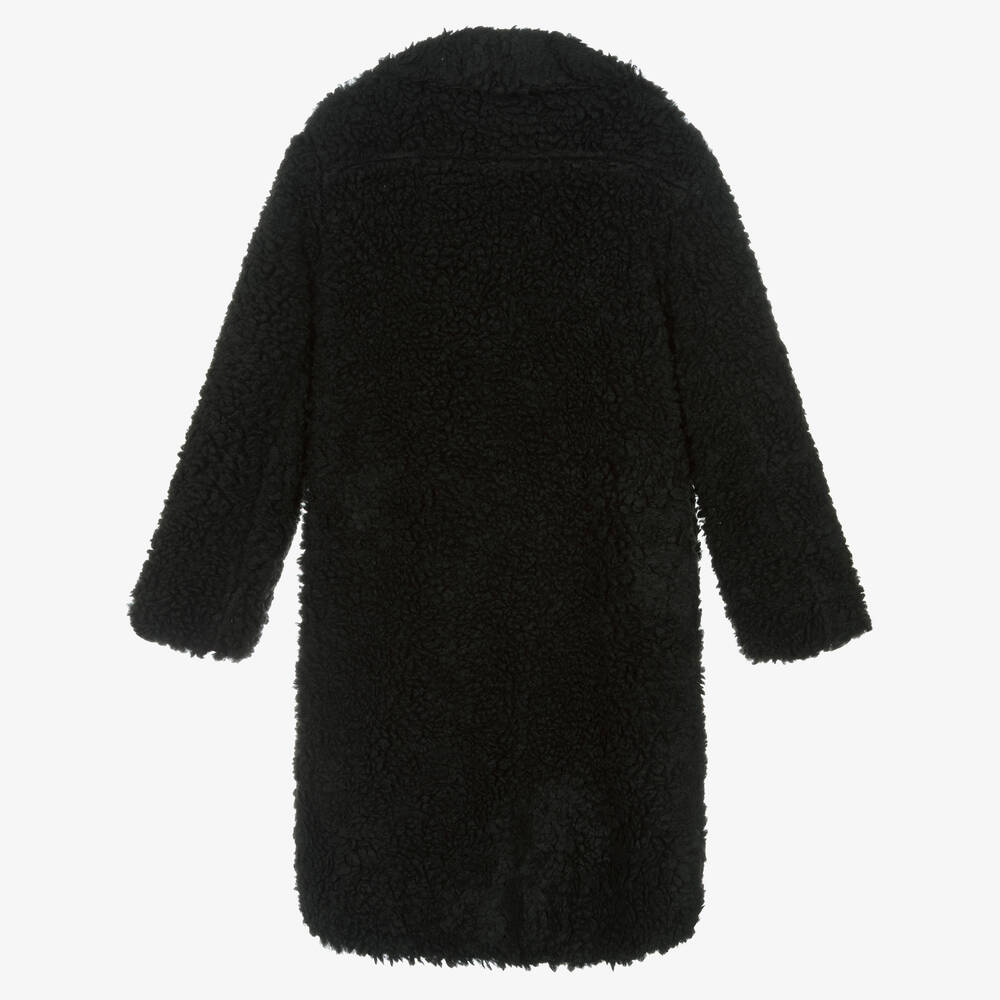 Girls teddy coat black shop