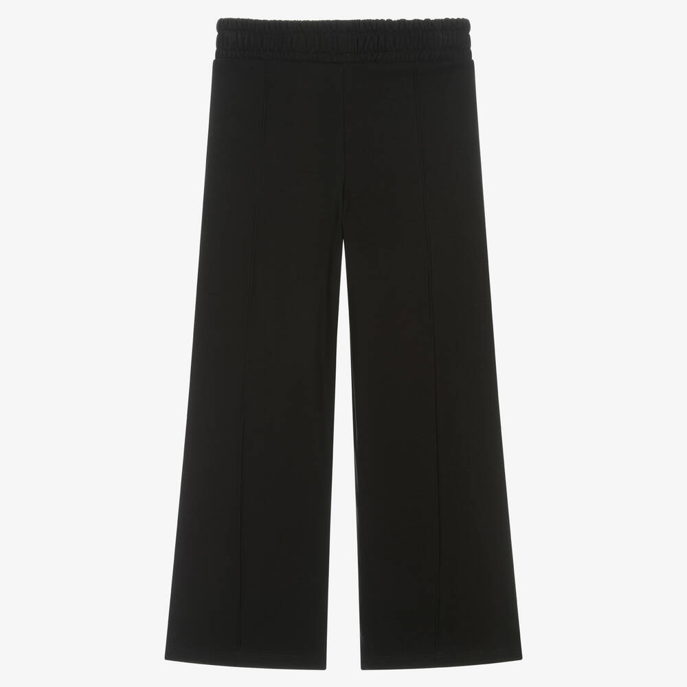 Fun & Fun Chic-جوغرز برجلين واسعتين قطن لون أسود للبنات | Childrensalon Outlet