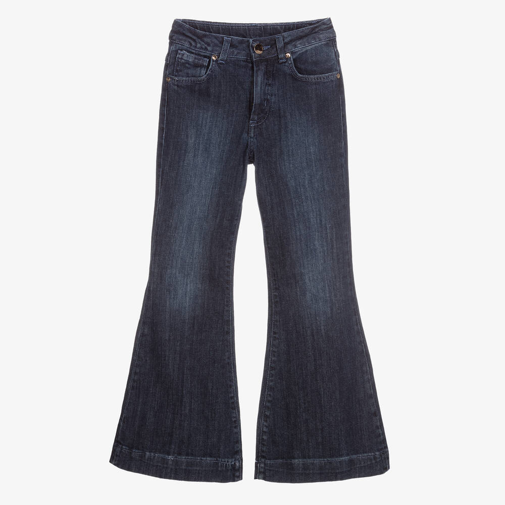 Fun & Fun-Girls Blue Denim Flared Jeans | Childrensalon Outlet