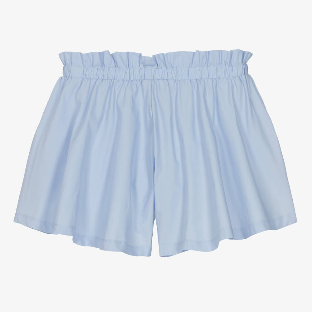 Fun & Fun-Girls Blue Poplin Jewelled Shorts | Childrensalon Outlet