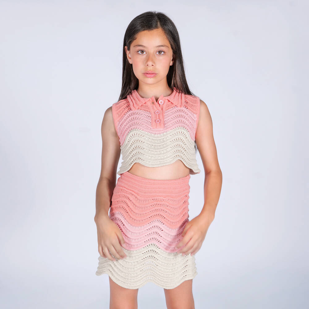 Fun & Fun-Girls Blush & Sand Knit Skirt | Childrensalon Outlet
