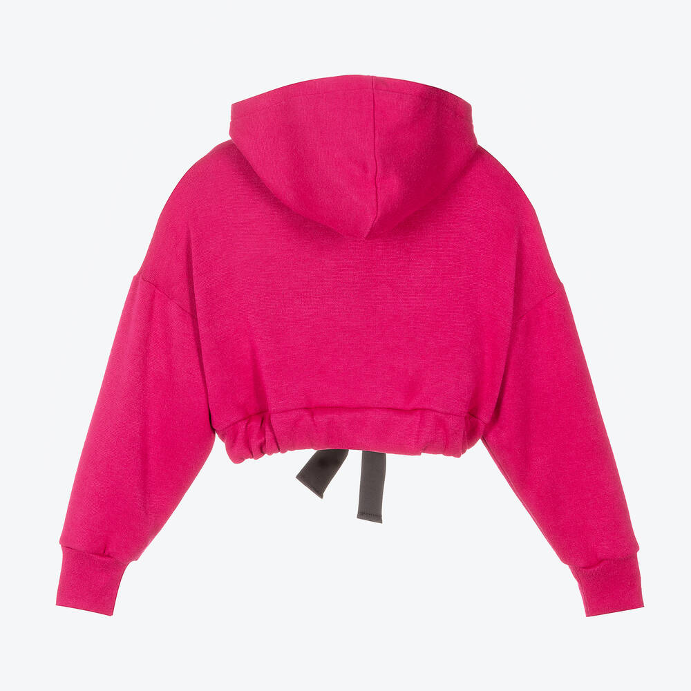 Neon pink outlet crop hoodie